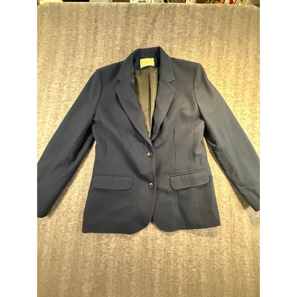 Pendleton Navy Blue Wool Blazer Womens Size 10 Pure Virgin Wool Made in USA